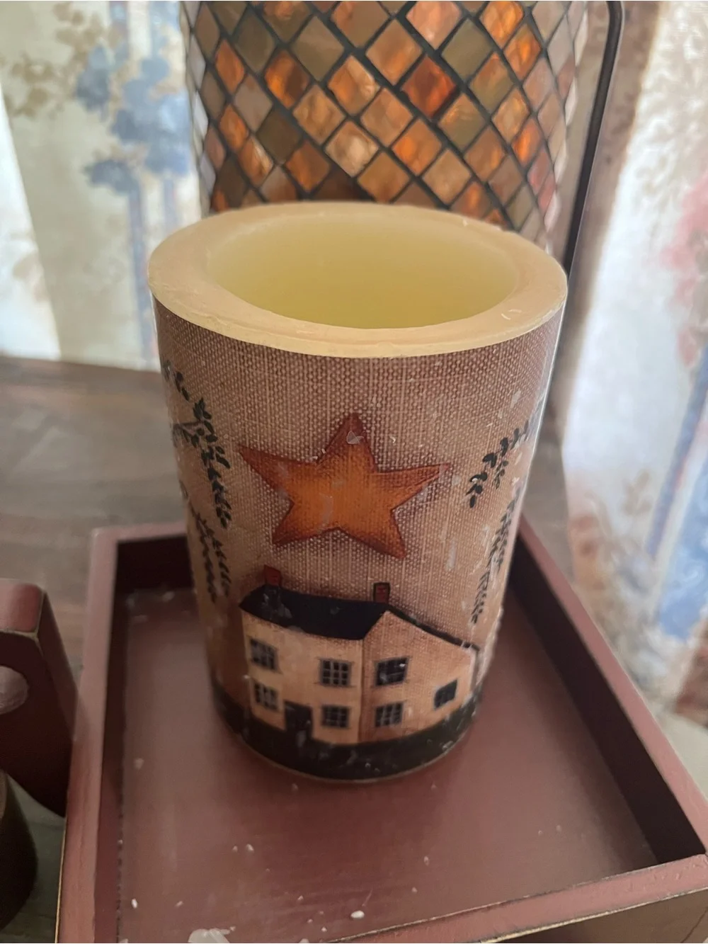 Warm cream color Star & House Accent Lamp - Home Accents